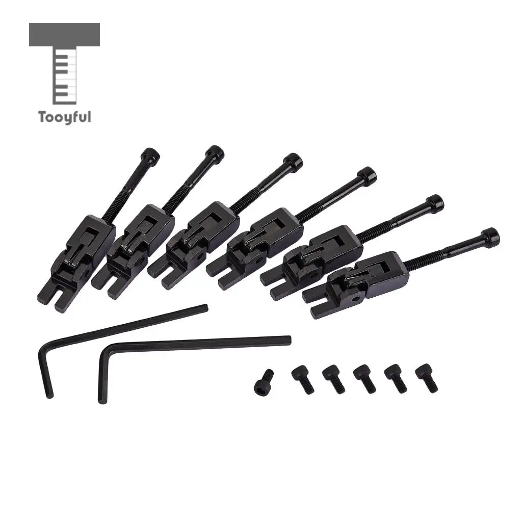 Tooyful 6pcs Electric Guitar Locked String Saddles for Tremolo Bridge Parts