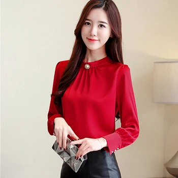 

Fashion women's shirt 2019 women's long-sleeved shirt women's shirt chiffon shirt female large size-04