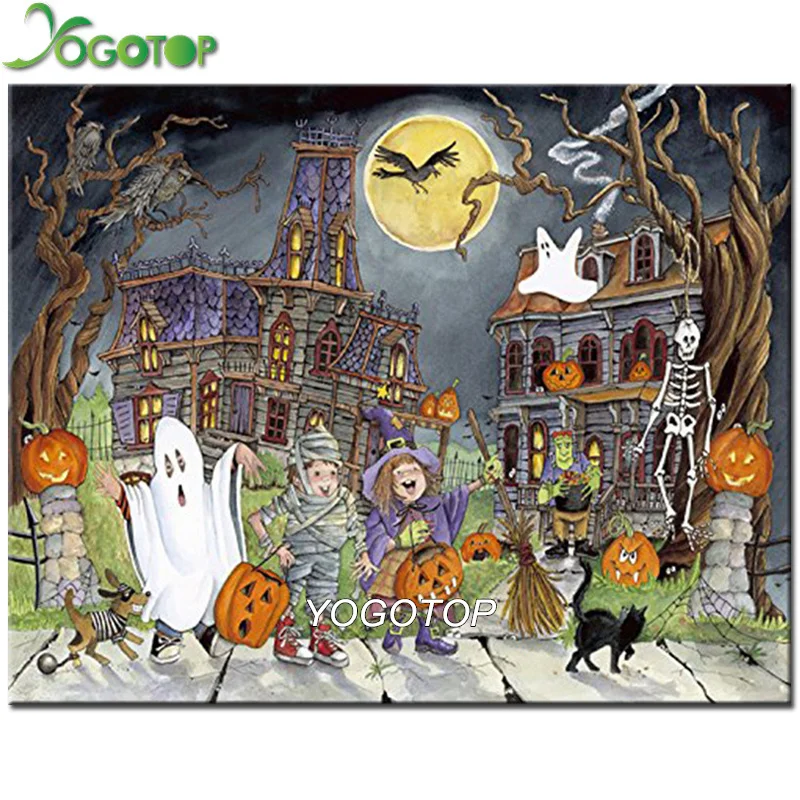 YOGOTOP 5D Diamond Mosaic Kits Halloween party Needlework Diy Diamond