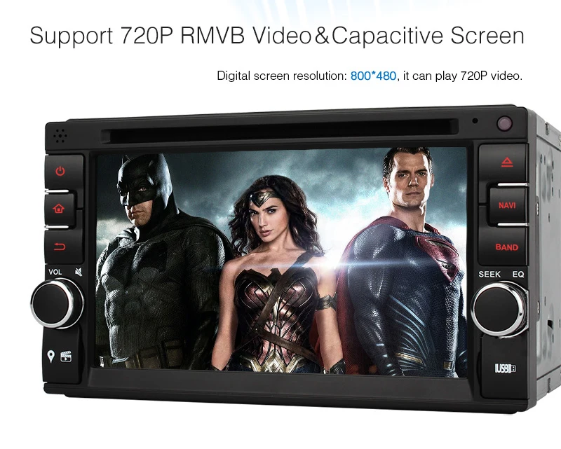 Discount Eunavi DK6545 6.2 inch In-Dash Double 2 Din Car DVD Player GPS Stereo Head Unit Radio Navi CD MP3 USB Capactive Screen 9