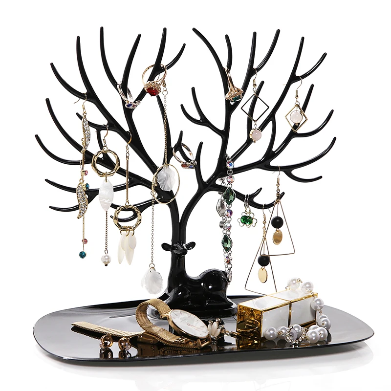 M Plastics Creative Jewelry Deer Tree Stand Display Organizer Necklace Ring Earring Holder Jewelry 