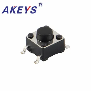 

100PCS TS-D003 6*6 Black Tactile Switch 4 Pin SMD/SMT Copper Pin Tact Switch Pressure Switch