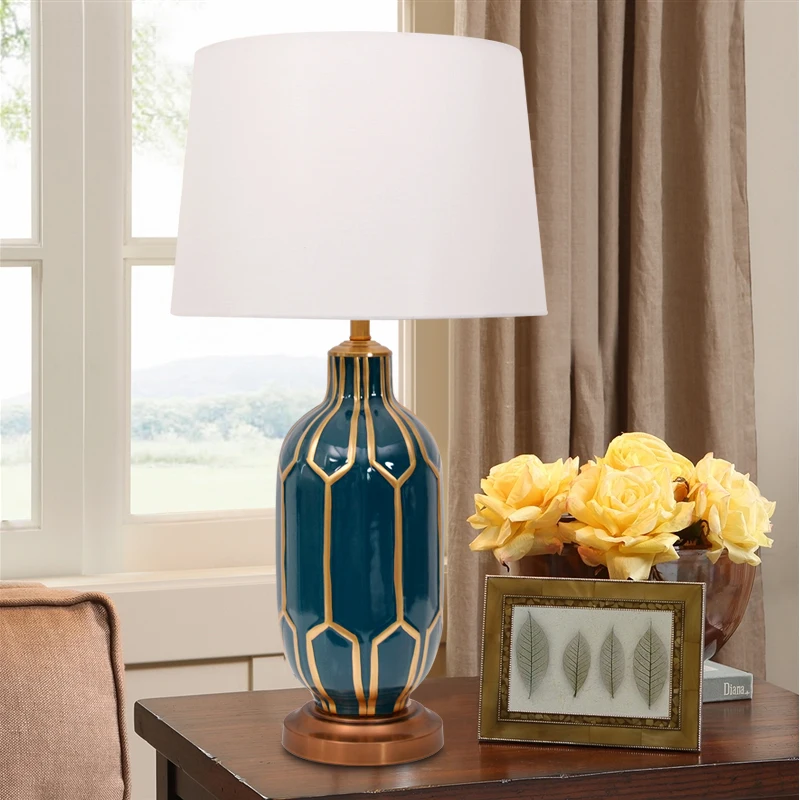 blue and green table lamps