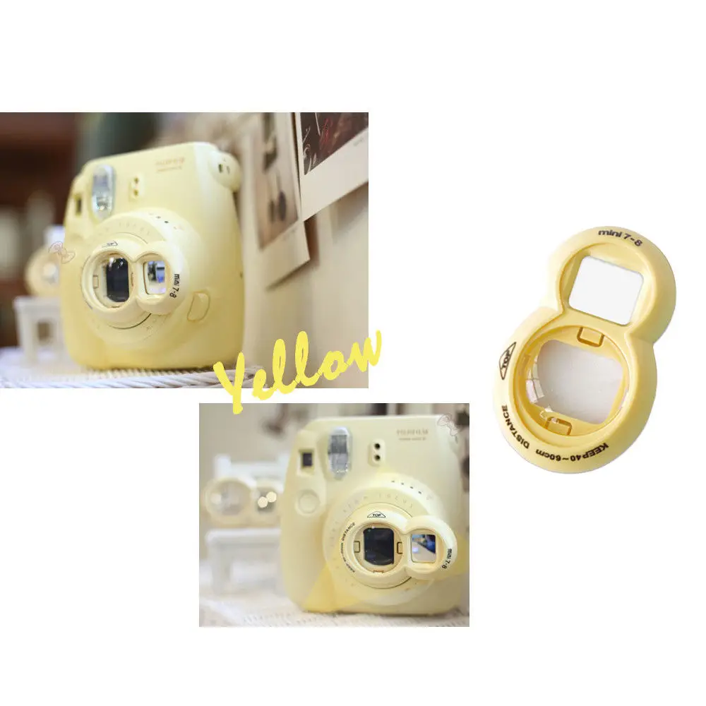 Для Fujifilm Instax camera Mini 9 Mini 8 Mini 7s PIC-300 пленочный объектив крупным планом с зеркалом для селфи с милым классическим дизайном - Цвет: Yellow