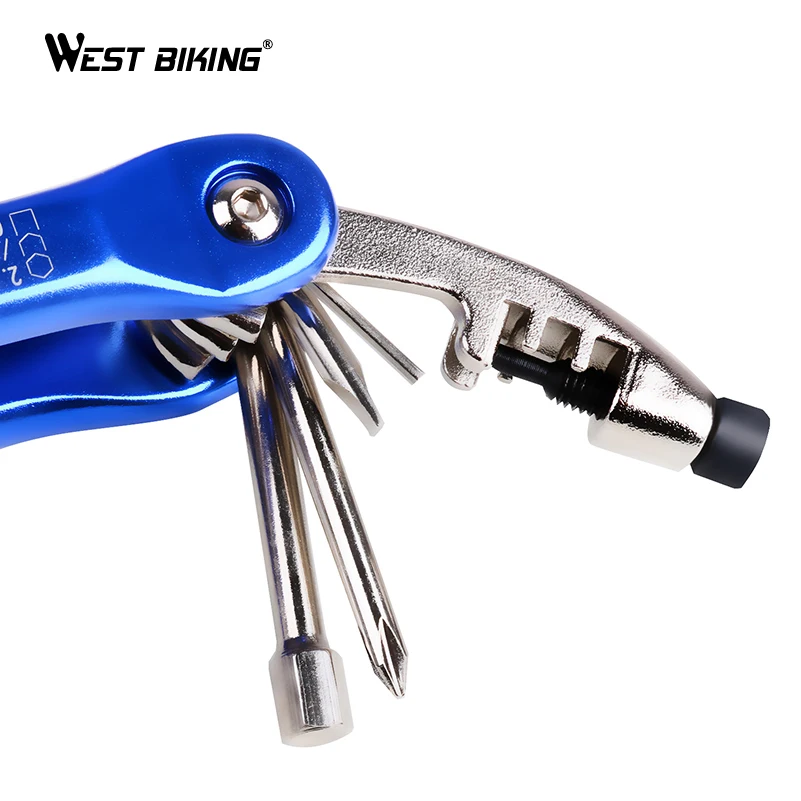 WEST BIKING Bicycle Repair Tools 10 in 1 Steel Multifunction Tools Screwdriver Chain Tool Road MTB Mountain Portable Bike Tools