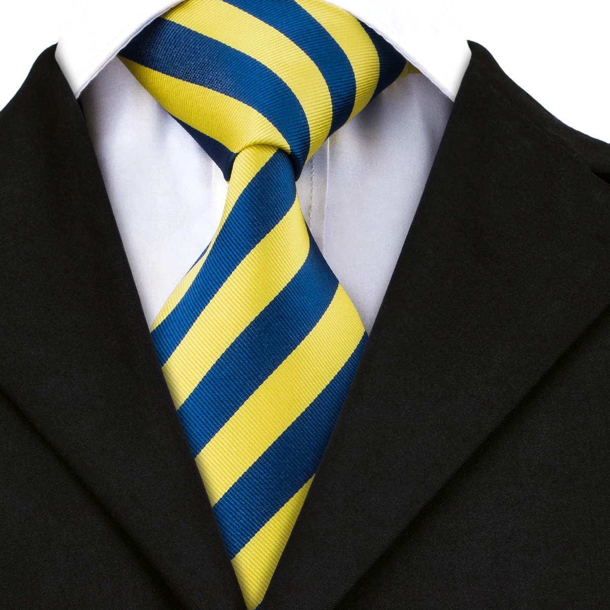 Hi-Tie Настоящие шелковые мужские галстуки модные синие желтые полосатые галстуки для мужчин ежедневный галстук для свадьбы формальный