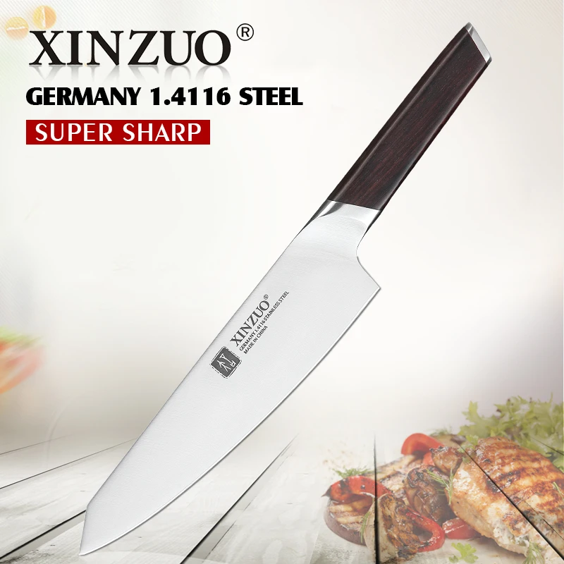 

2018 XINZUO 8'' Chef Knife German 1.4116 Stainless Steel New Arrival Butcher Meat Cleaver Vegetable Cooking Cutter Ebony Handle