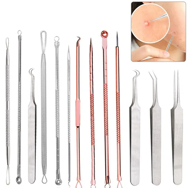 Blackhead Acne Remover Tools Acne Needles Stainless Steel Acne Tweezer