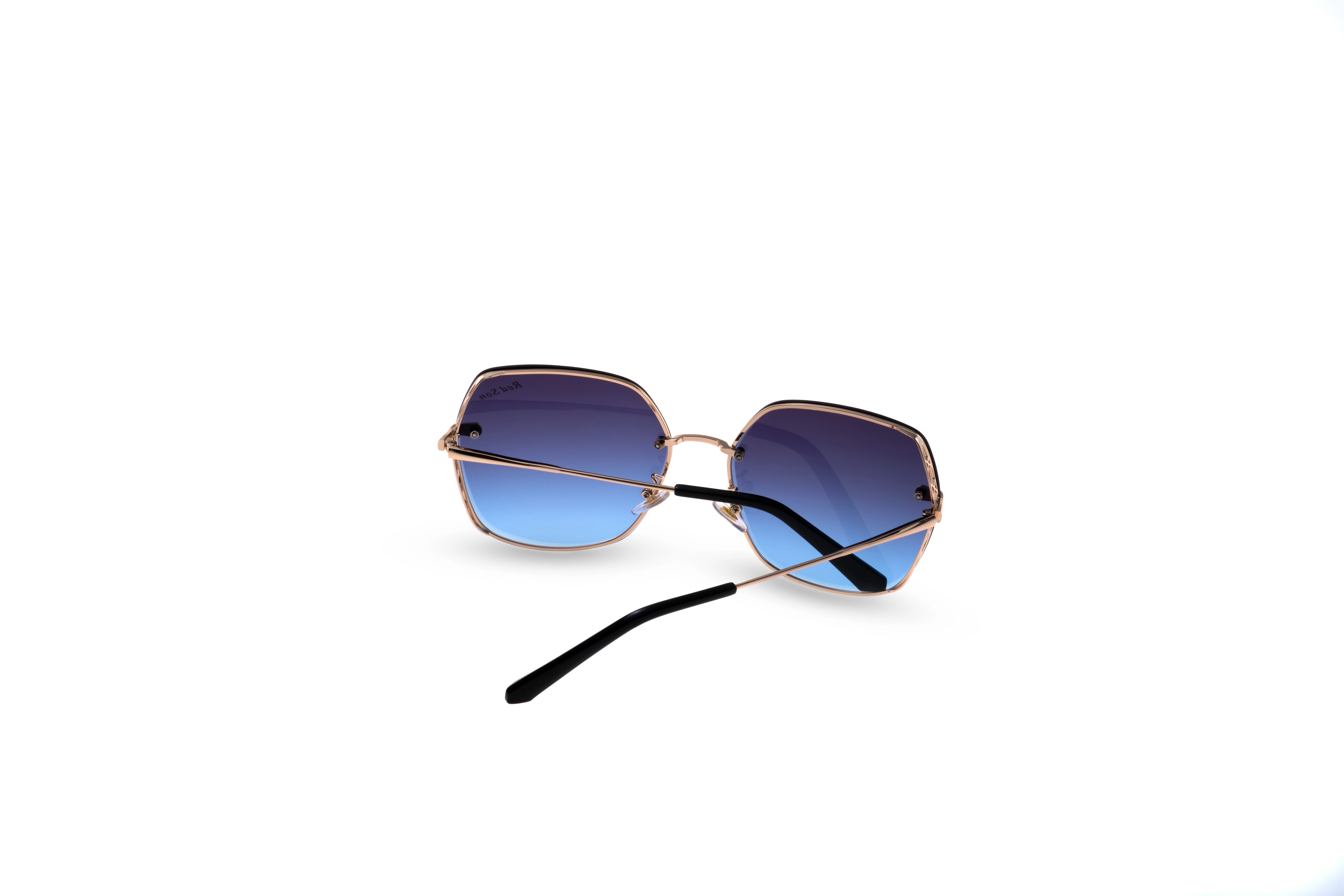 Red Son Metal Steampunk�Sunglasses Women Square Golden Frame 2019 Unique Design Vintage Classic eyewear with Origina brand case