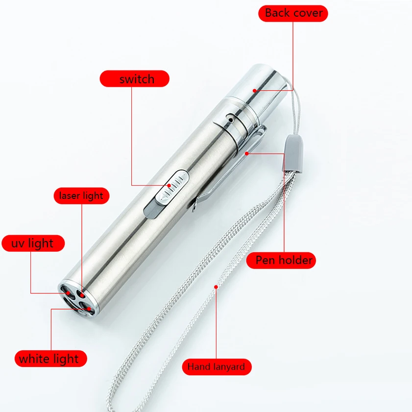 3в1 USB Перезаряжаемый светодиодный светильник-вспышка/Мощный мини светодиодный фонарь Водонепроницаемый дизайнерский светильник-ручка УФ-светильник для банкнот/лазерный указатель светильник