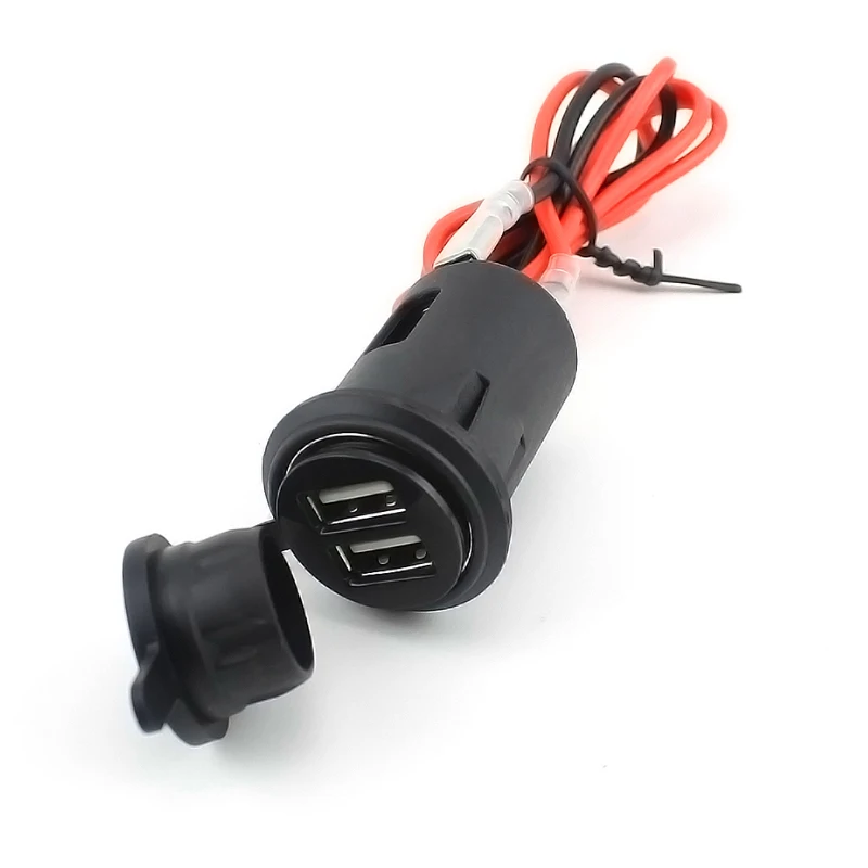 12/24V DC розетка для автомобильного прикуривателя разъем адаптера с устройство для автомобиля с двумя портами USB Зарядное устройство для вагонетки с противовесом Мощность разъем прикуривателя
