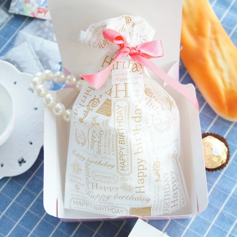 new 23.5*14.5cm 50pcs happy birthday Gift Wrap Storage bag use for party wedding Decoration Packaging keep