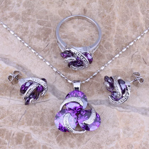 Комплект украшений из серег и кольца с фианитом размеры 6 / 7 8 9 10|silver jewelry set|jewelry