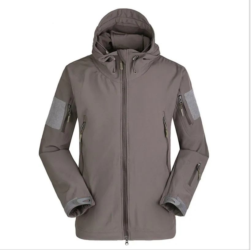 Лидер продаж, тактические мягкие куртки из кожи акулы для мужчин, уличные походные флисовые теплые военные водонепроницаемые дышащие мужские пальто - Цвет: gray