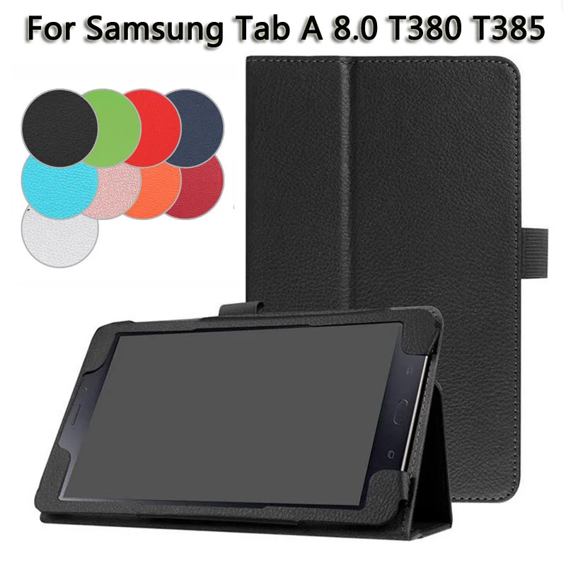 Цветной магнитный чехол книжка из искусственной кожи для Samsung Galaxy Tab A 8 0 2017 T380 T385 SM