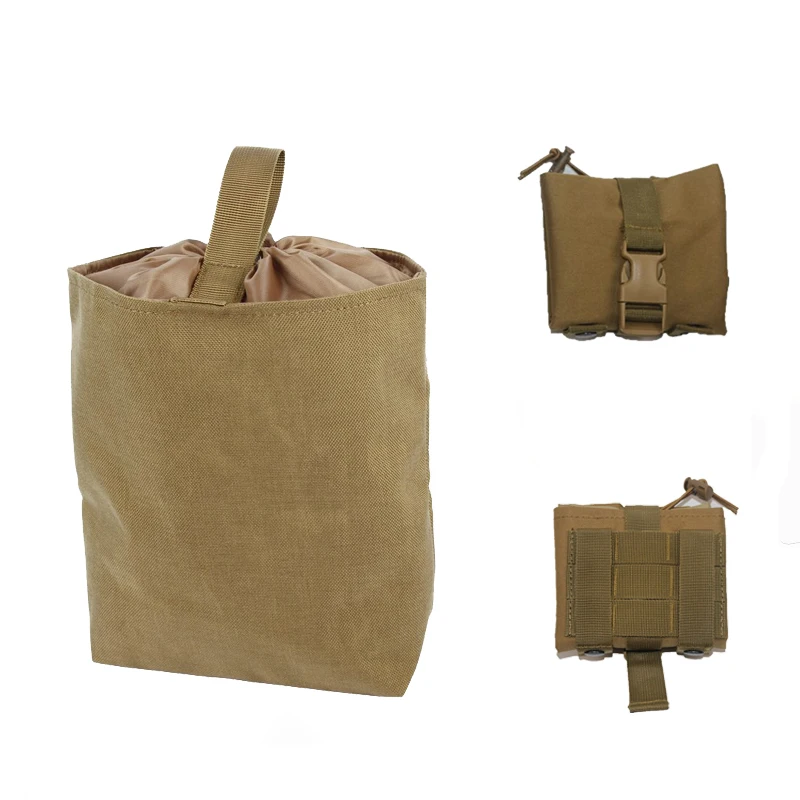 

Folding MOLLE Magazine Recovery Drop Dump Pouch Airsoft Paintball Hunting Tool Drop Mag Drawstring Collapsible Pouch