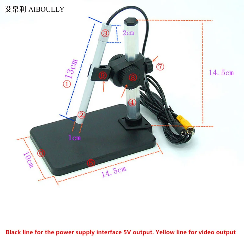 AIBOULLY 1-600 раз электронный микроскоп высокой четкости цифровой микроскоп Ручка лупа с 7-дюймовый дисплей телефон ремонт