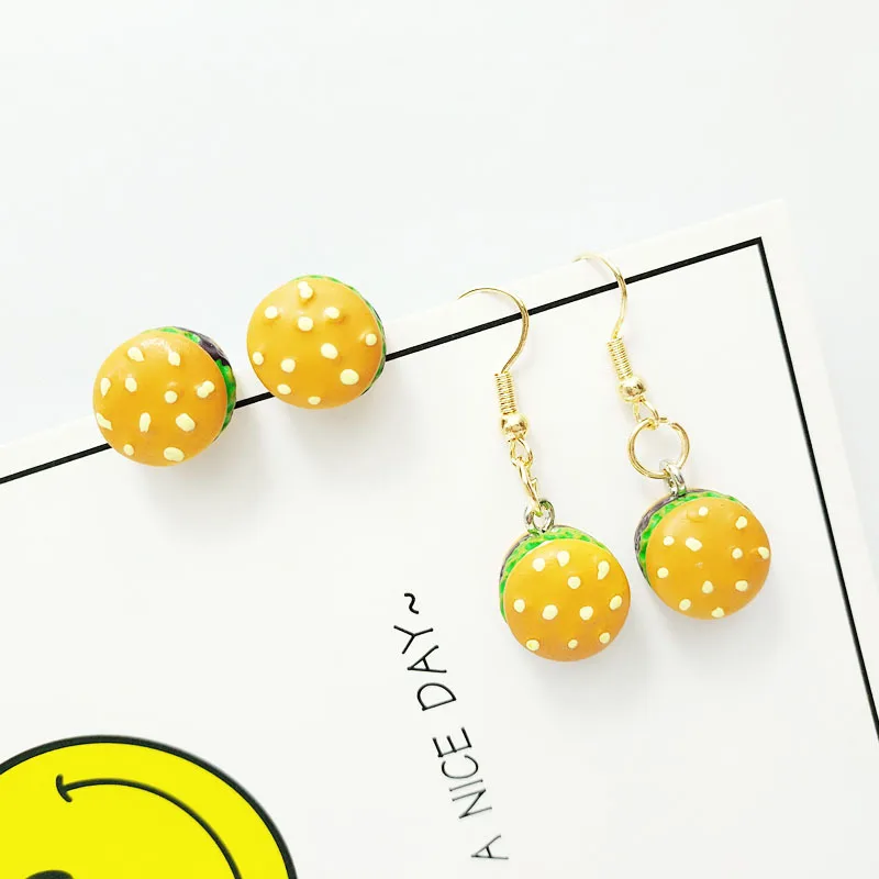 

Simulation Burger Drop Earrings for Women Fashion Accessories Girl DIY Handmade Unique Personality Dangle Earrings Jewelry Gift