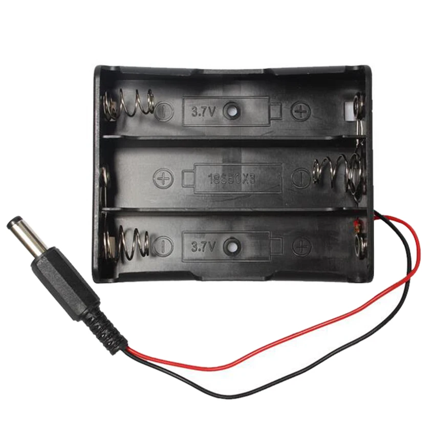 

500pcs/lot MasterFire Plastic 18650 Battery Holder Storage Box Case Cover for 3 x 18650 Batteries With DC5.5*2.1mm power plug