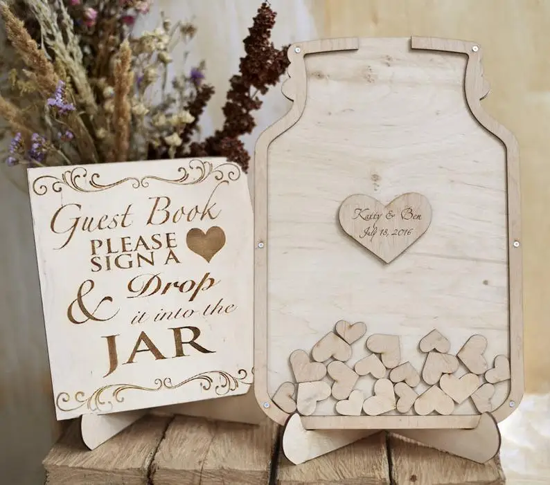 

Wedding Guest Book Drop Box, Custom Guest Book, Jar Drop Box Personalized