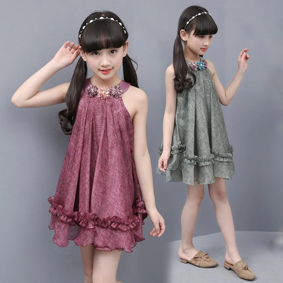 

Girls Princess Dress Fashion Flower Evening Dresses Beautiful Flora Chiffon Children Dress Pretty Elegant Dresses For Girls 2017
