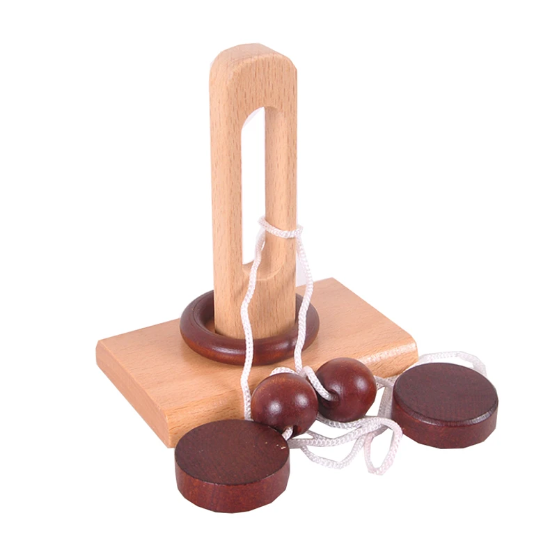 Новая игрушка топология детская деревянная 3D игрушка-головоломка интеллектуальная петля головоломка Конг Минг Блокировка Stringing Untie