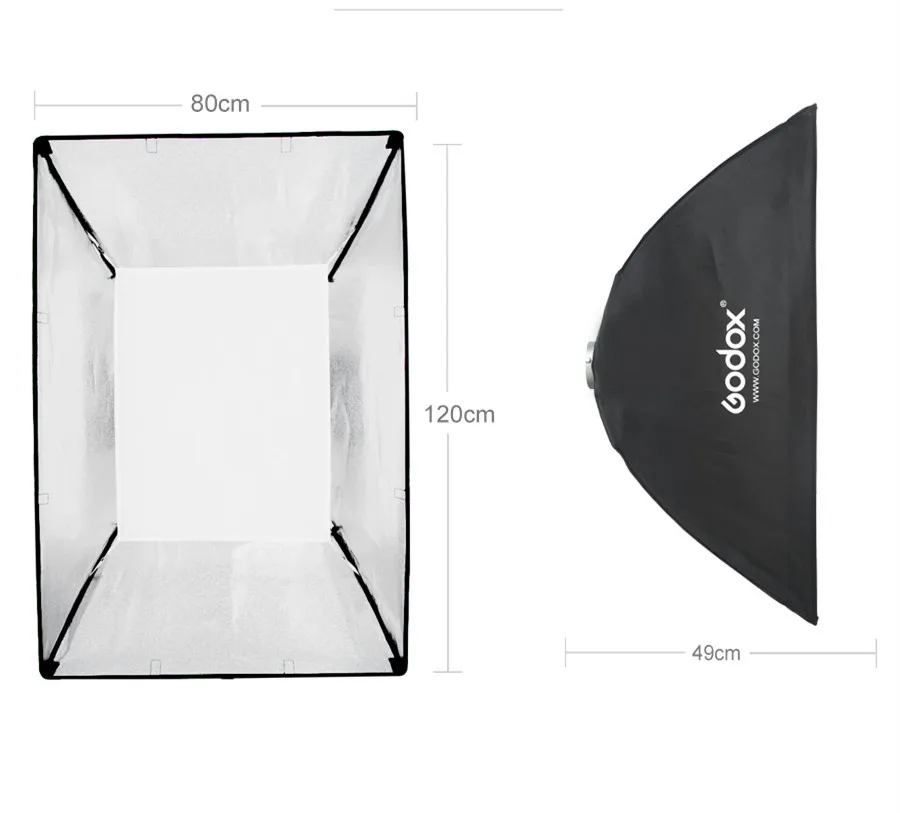 Софтбокс Godox 80*120 см 3" x 47" Портативный Прямоугольный сотовый софтбокс с решеткой мягкая коробка с креплением Bowens для студийной вспышки