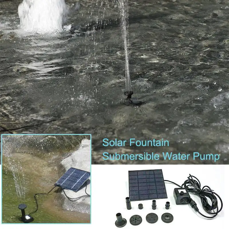 ZINUO Солнечный фонтанный насос 200л/ч водяной насос на солнечной энергии насос для мини фонтана для сада, бассейна, пруда, аквариума