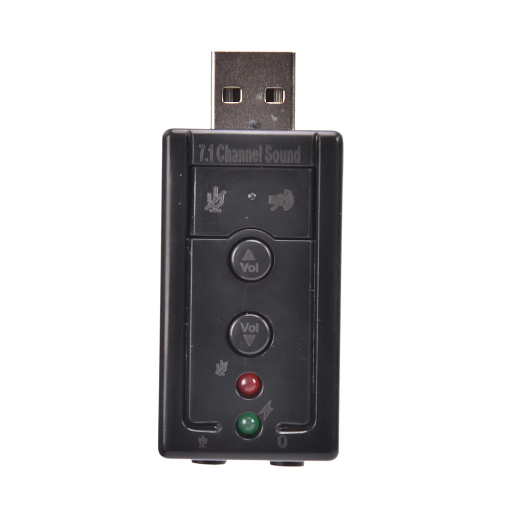 JETTING 1 шт. внешняя звуковая карта USB 7 канал 3D аудио адаптер с 3 5 мм микрофоном для