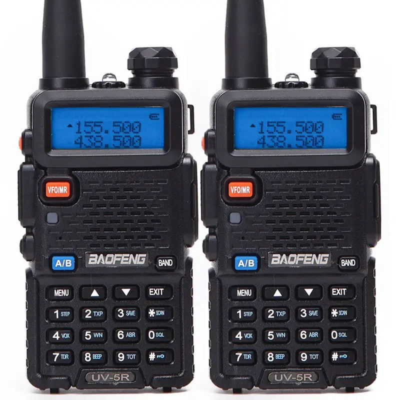 2 шт. Baofeng BF-UV5R Любительское радио портативная рация Pofung UV-5R 5 Вт VHF/UHF радио двухдиапазонное двухстороннее радио UV 5r CB радио - Цвет: black