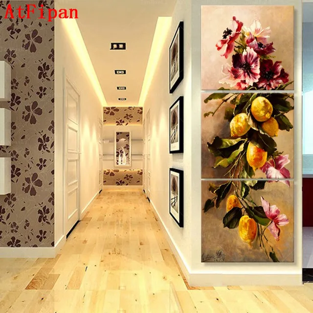 Atfipan 3 stücke künstler leinwand malerei gelb orange vertikale ... Atfipan 3 stücke künstler leinwand malerei gelb orange vertikale ...