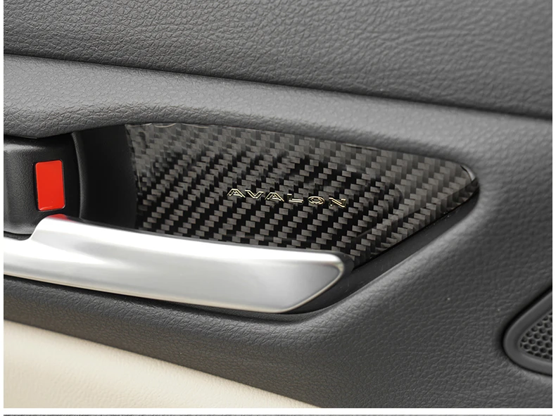 4 шт. карбоновое волокно Автомобиль Стайлинг интерьер дверные ручки чаши Крышка отделка для Toyota AVALON
