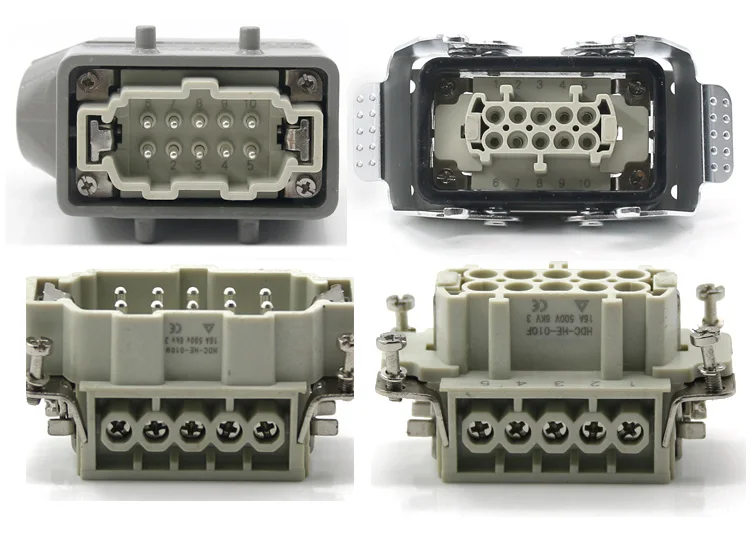 Прямоугольный сверхмощный разъем hdc-he-4/6/10/16/20/24/32/48 core водостойкий авиационный штекер верхней линии и боковой линии 16A