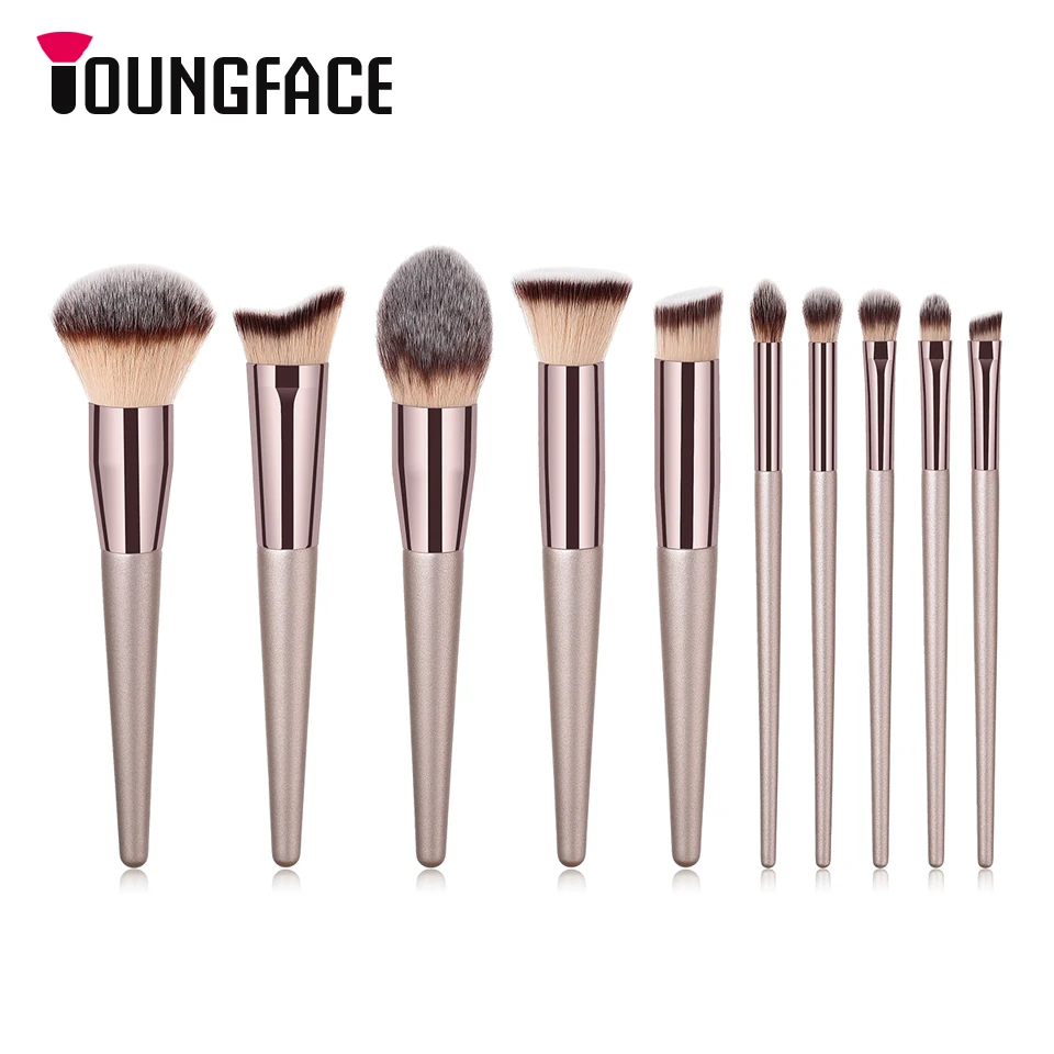 

10pcs Makeup Brushes Set Professional Powder Foundation Eyeshadow Eyebrow Blush Cosmetics Make Up Brushes Soft Synthetic Hair