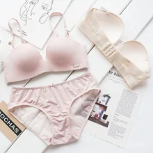 Roseheart женское модное сексуальное белье цельный бюстгальтер без косточек хлопковые трусики пуш-ап беспроводной невидимый бюстгальтер наборы женское нижнее белье