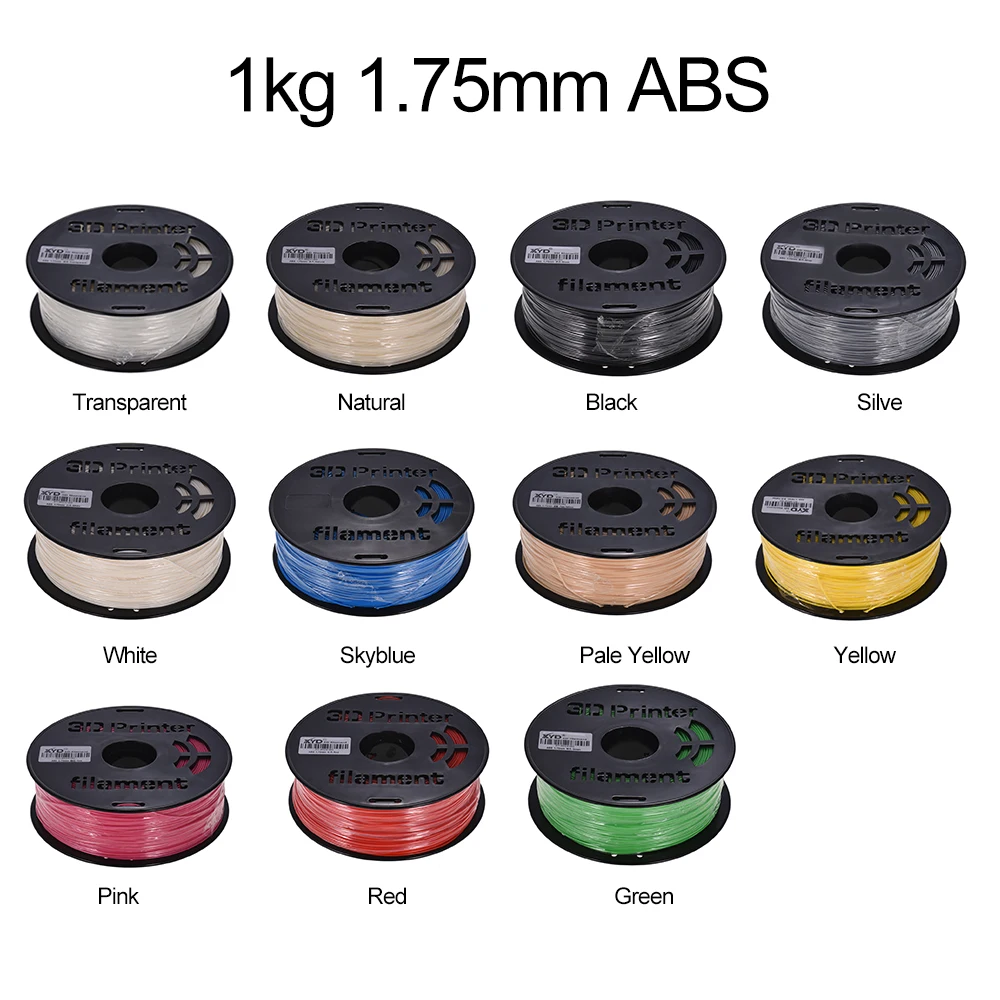 

ABS Filament Multiple Colors Optional Colorful Printing Material Filament Consumables for 3D Printer 1.75mm Diameter 1KG/ Spool