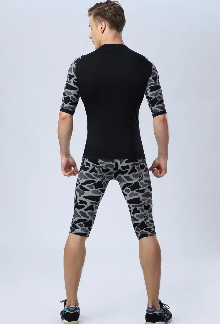 Мужская леопардовая тренировка для бегунов быстросохнущее обтягивающее функциональное нижнее белье для фитнеса Мужские штаны для бодибилдинга одежда для упражнений