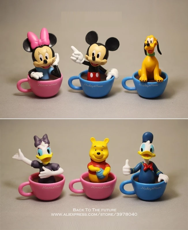 Disney Микки Маус Минни кофейная чашка 6 шт./компл. 7 см экшн-фигурка осанки