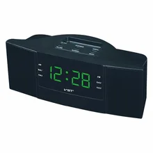 Antique Style AM/FM electronic radio clock with alarm and snooze function modern PS/ABS body LED digital display glowing clock