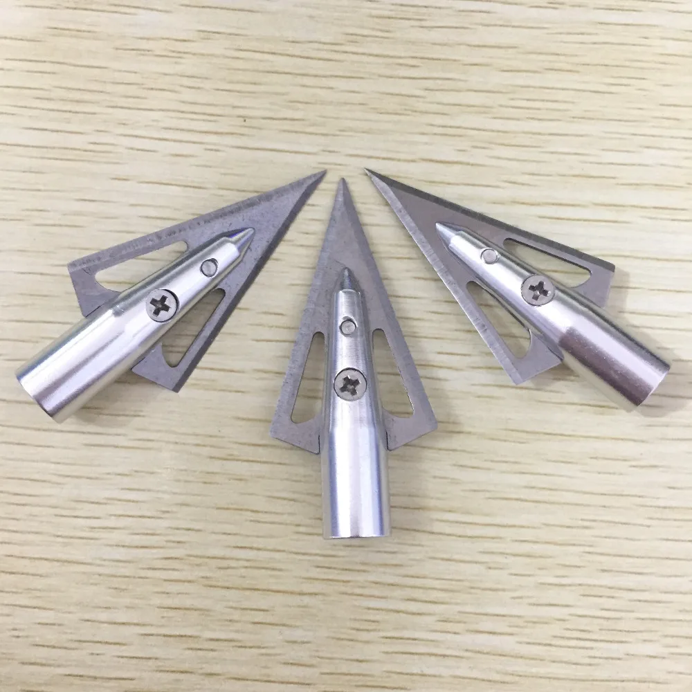 3PCs A Font Broadhead 100Grain 2 Blade Glue on Arrow Shaft for DIY