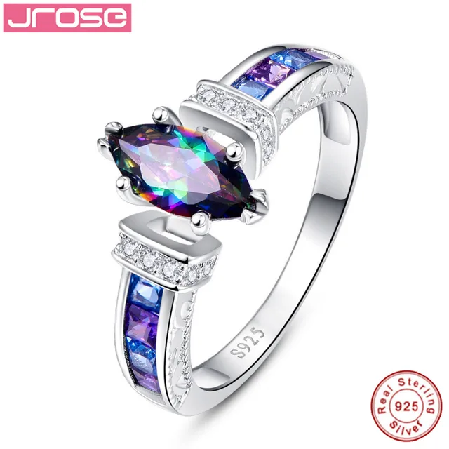 Hot Explosion Jrose 1 45ct Engagement Ring Mystic Fire Cz Multi Hot Explosion Jrose 1 45ct Engagement Ring Mystic Fire Cz Multi Color 100 925