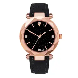 Новая мода высокого класса для женщин s часы кожаный ремешок дамы ювелирные часы платье наручные часы для Женская Сигнализация часы час