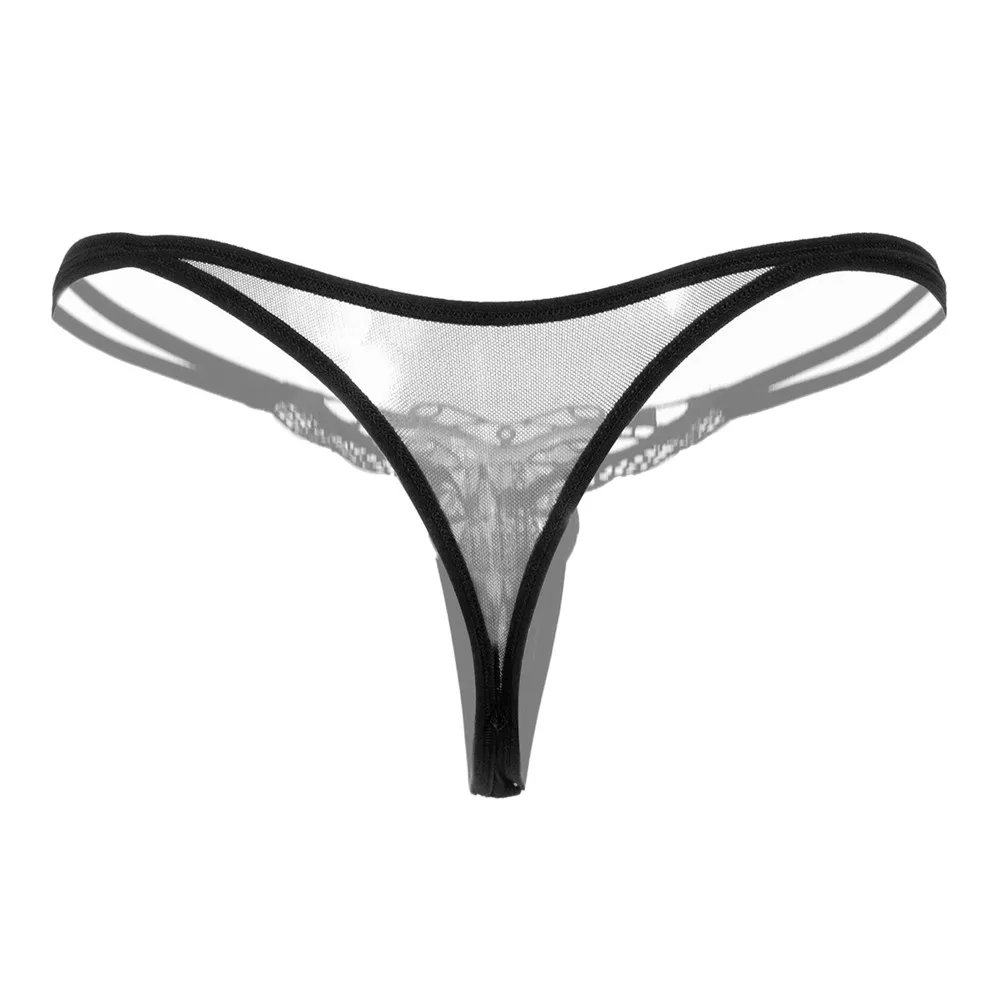 Women's Pants Open Crotch Sexy Pearl Temptation Thongs Butterfly Erotic Lingerie G String Crotchless Briefs Panties For Sex