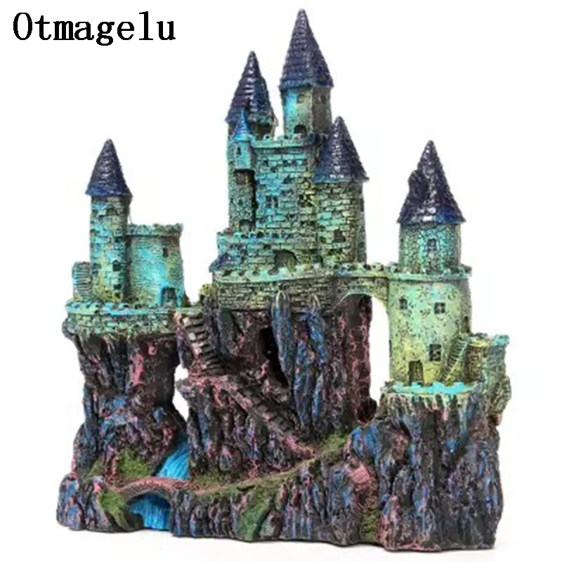Fish Tank Decoration Aquarium Super Castle Ornament Fashion Resin Rockery Fish House Extra Large King Castle Gardening Landscape1