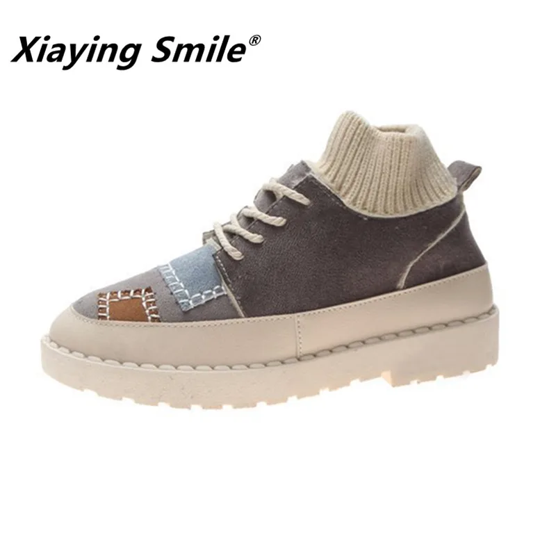 Cena Xiaying uśmiech Ins Hot Style kobiety kostki buty zimowe Web Celebrity skarpetki buty trendy konieczność kobiet modne buty w stylu casual