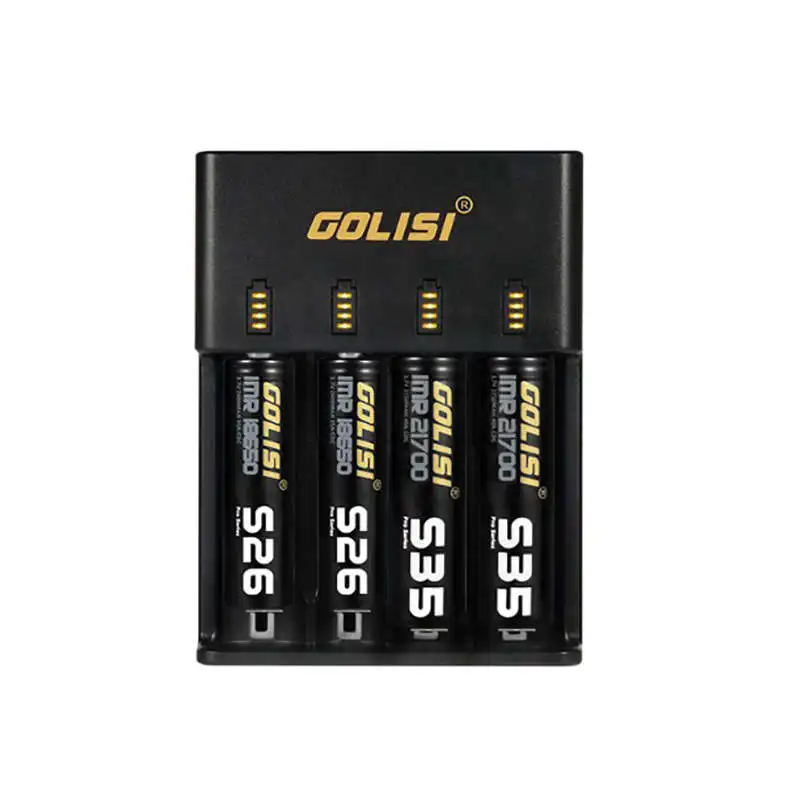 AABB-Golisi O4 Четыре слота интеллектуальное зарядное устройство для 18650 26650 20700 21700 Aaa Aa