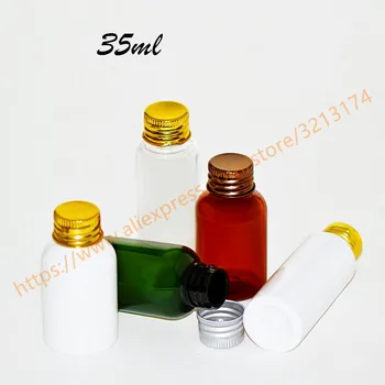 

35ml pretty colors PET mini/samples bottle with aluminum lid + reducer,essential oil/liquid/moisturizer/facial water container