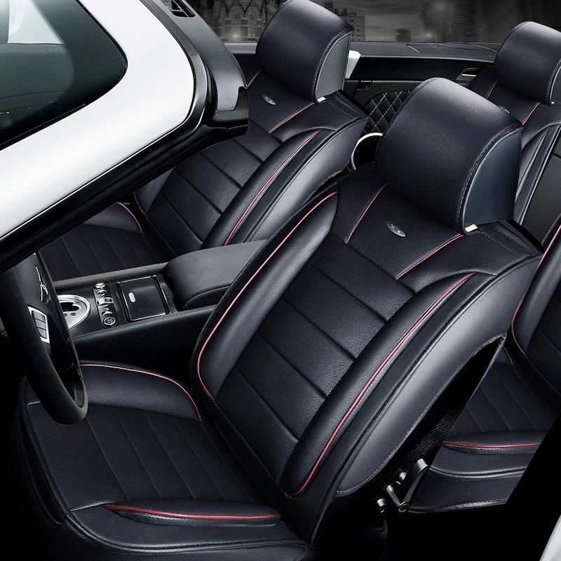 For TOYOTA Corolla RAV4 Highlander Prius Camry black soft leather car