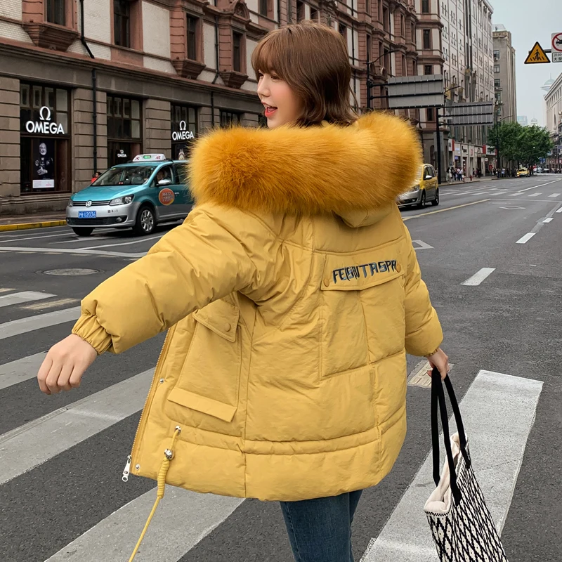 Корейский стиль, Зимняя женская куртка, теплая, утолщенная, мех, Женское пальто, с капюшоном, искусственный мех, 5 цветов, Женская парка, Mujer Invierno
