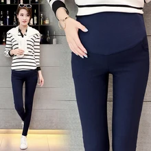 Spring Belly Skinny Maternity Legging in Elastic Cotton Adjustable Waist Pencil Pregnancy Pants Clothes for Pregnant Women